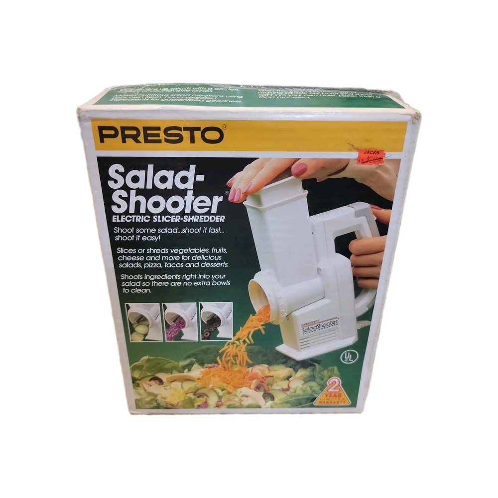 Vintage Presto Salad Shooter 02910 Electric Slicer Shredder New In Box 1989